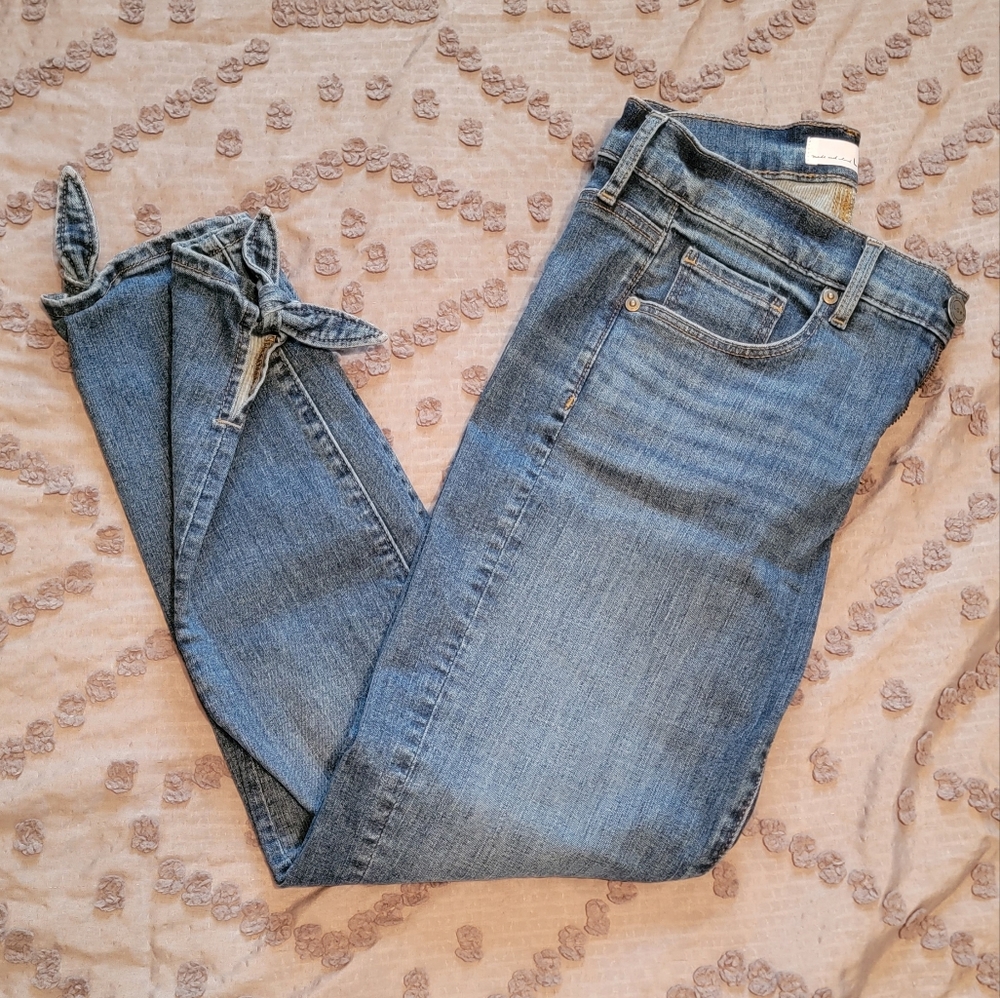 Loft Denim Blue Jeans Knot Ankle 6